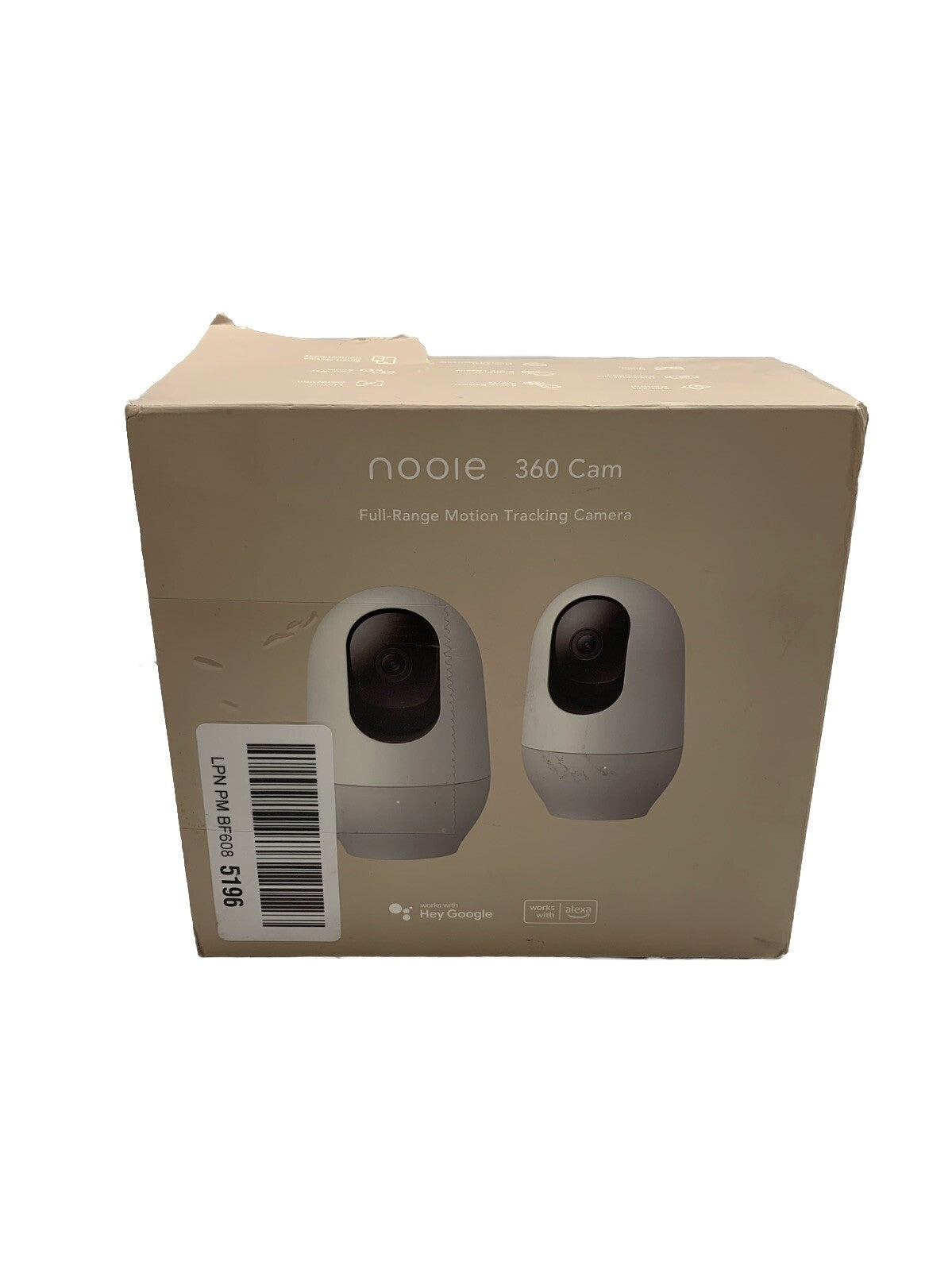 Nooie 360 Cam Full-Range Motion Tracking Camera WiFi Baby Monitor White - 2 Pack