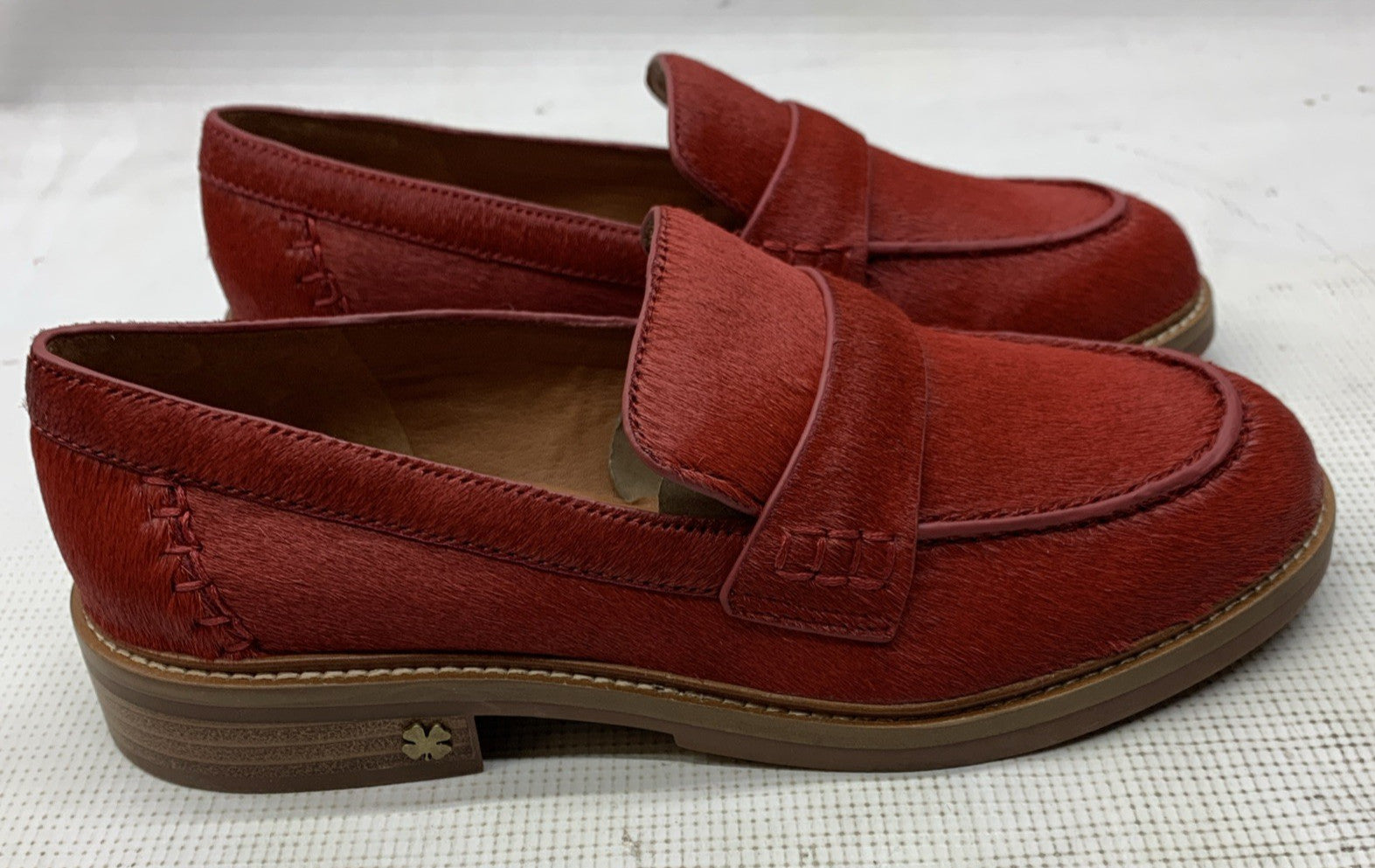 Lucky Brand Bossa Nova Red Calf Hair Size 7.5M Slip-on Loafer Shoes LK-SALIMA2
