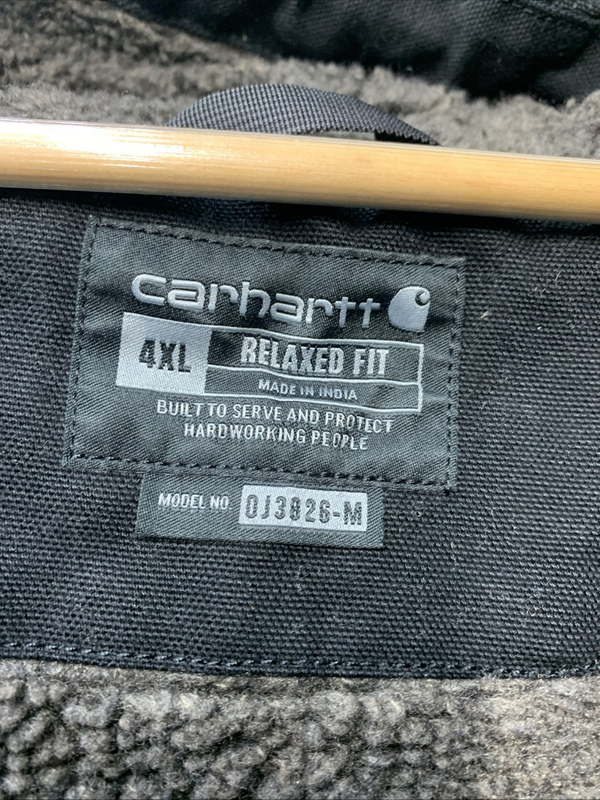Carhartt Relaxed Fit Sherpa Lined Hooded Utility Jacket OJ3826-M Black Size 4XL