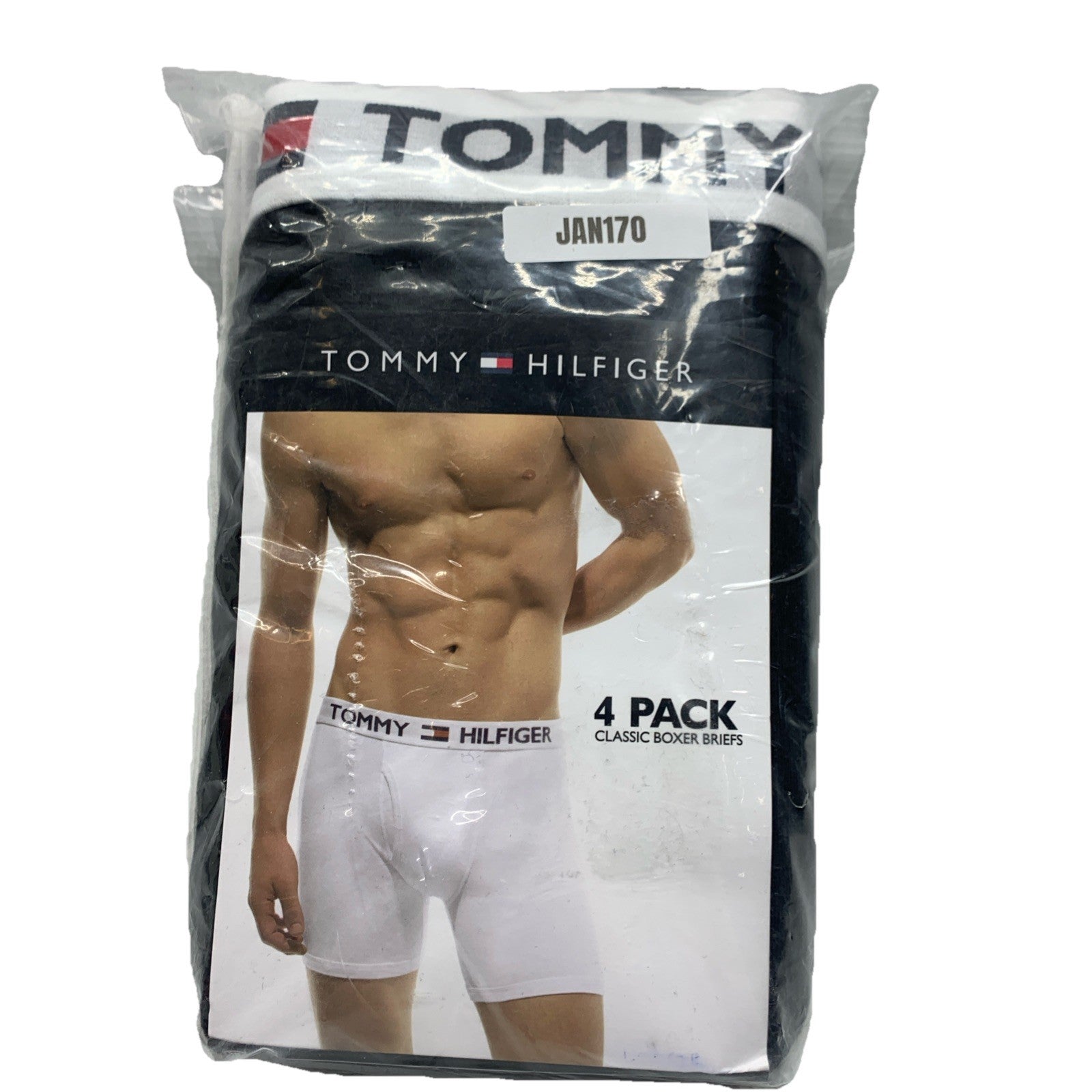 Tommy Hilfiger Classic Boxer Briefs Underwear 100% Cotton Size Large - 4 Pack