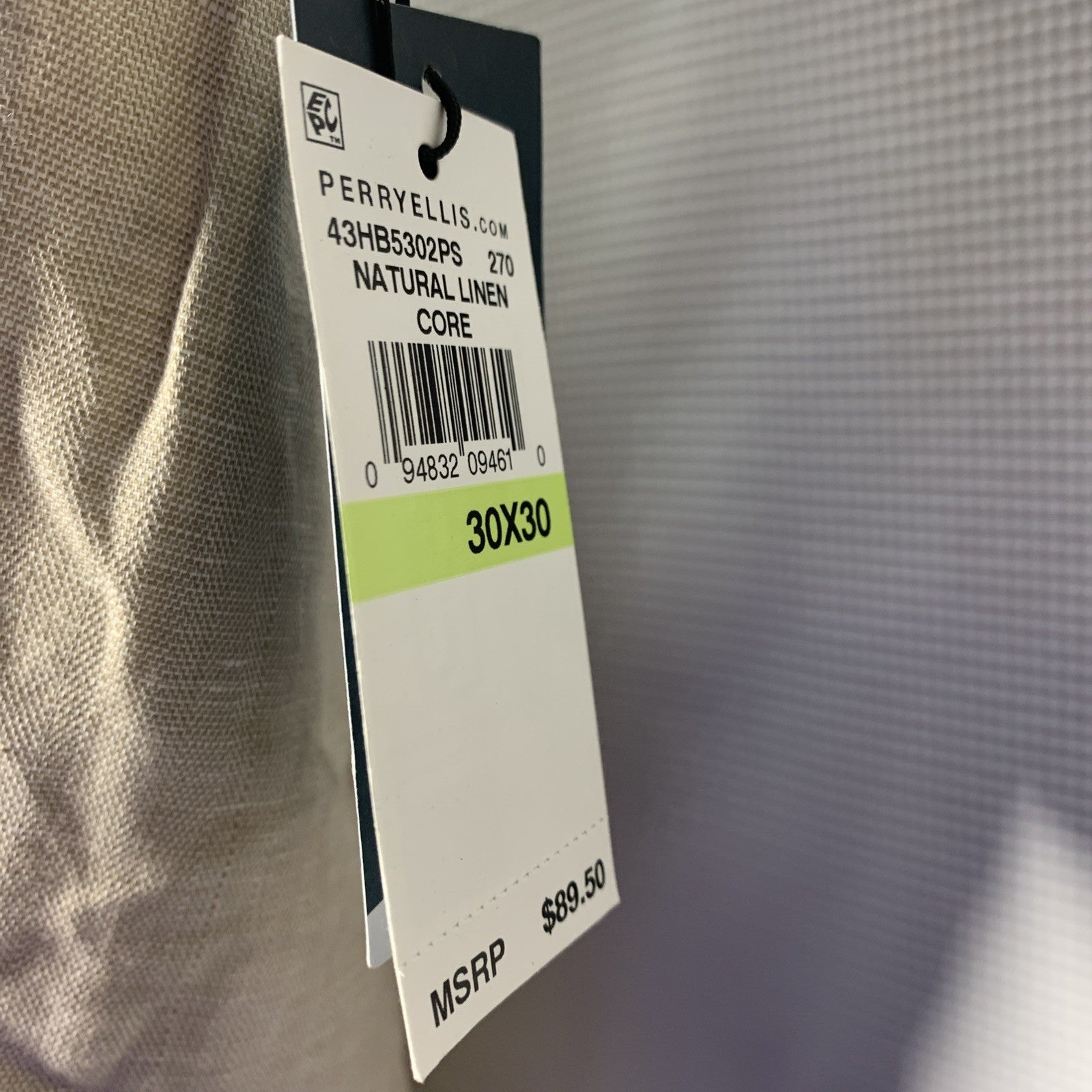 Perry Ellis Men's Linen Blend Dress Pants Natural Linen Size 30x30 with Pockets