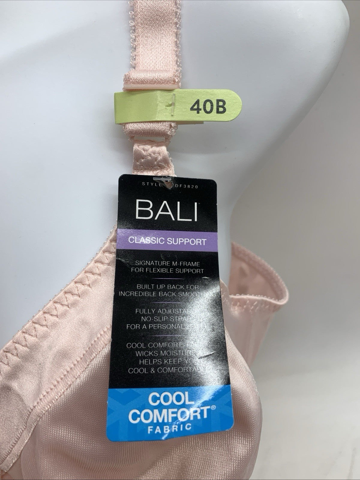 Bali DF3820 Women Double Support Cool Comfort Wirefree T-shirt Bra Pink Size 40B