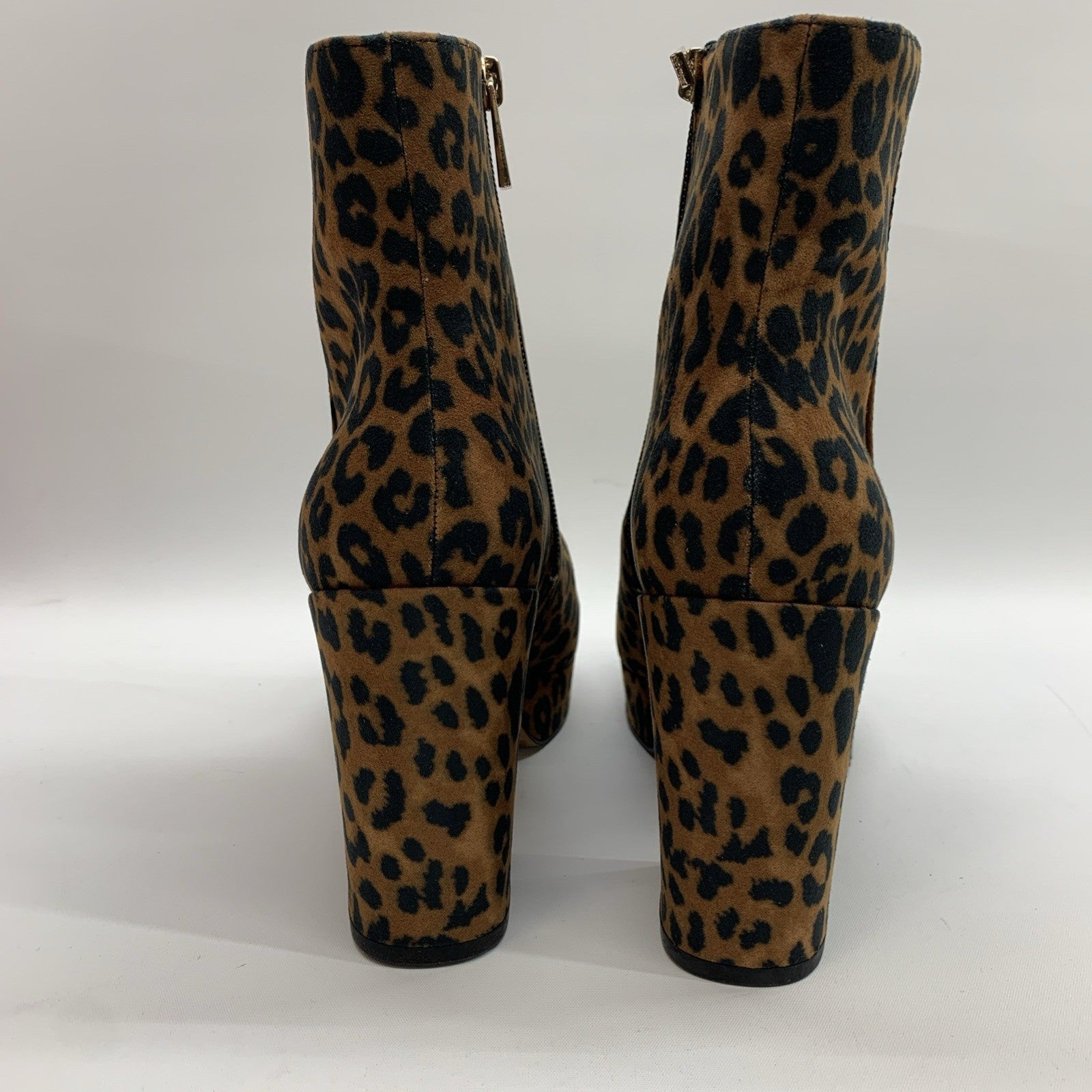 Jessica Simpson Women's Rexura Faux Suede Ankle Booties Leopard Print Size 8M
