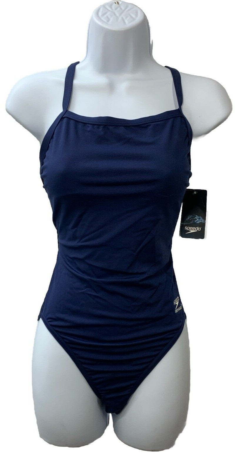 Speedo Women Swimsuit One Piece Endurance+ Flyback Solid Adult Navy Blue 8/34