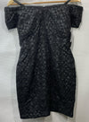 Donna Morgan Women's Cute Mini Cocktail Dress Black Size 6 Raised Floral Print