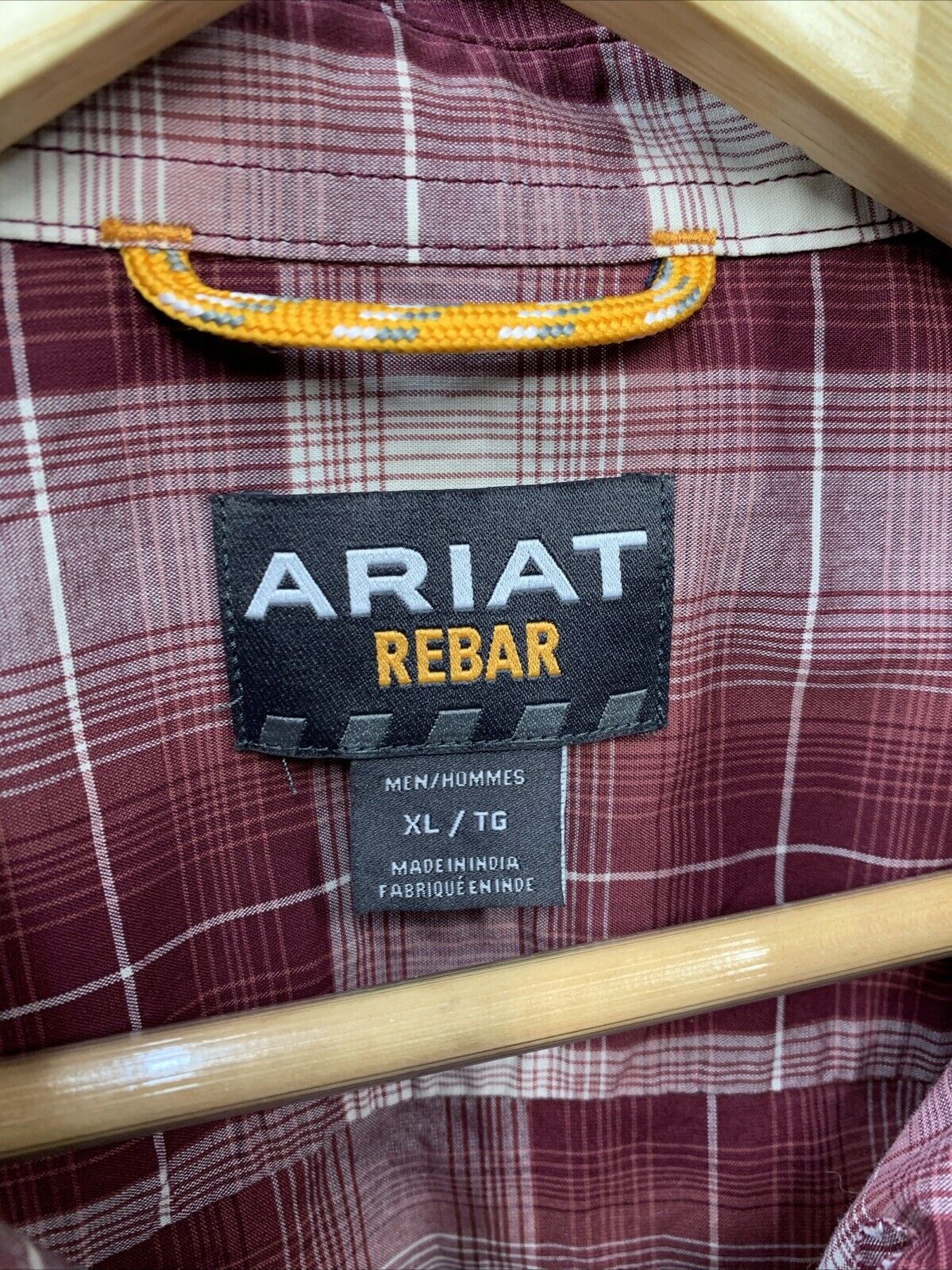 Ariat Men’s Rebar Made Tough Roan Rouge Plaid DuraStretch Button Short Sleeve XL