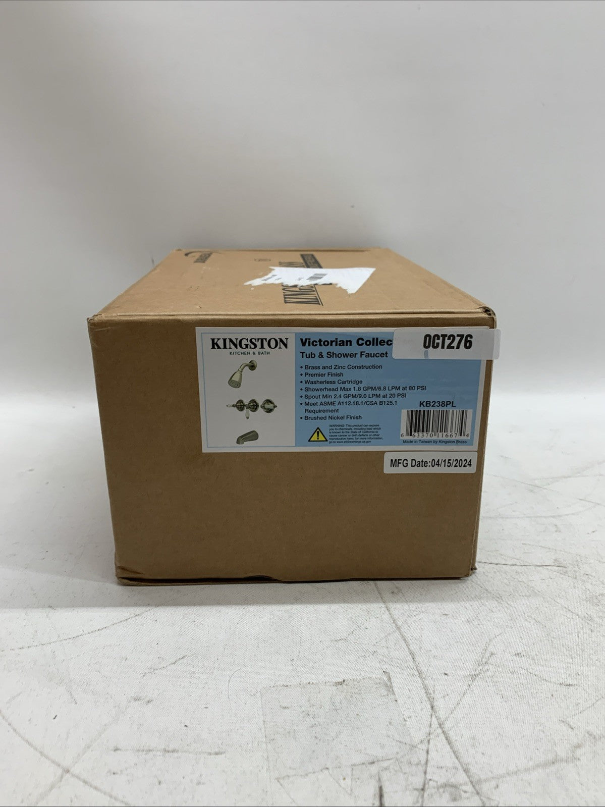 Timeless Brass Tub and Shower Faucet 5-Inch Reach KB238PL MISSING THE TUB FAUCET