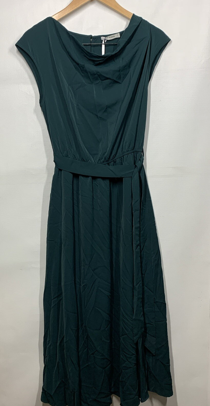GRACE KARIN Sleeveless One Shoulder Midi Cocktail Party Dress Small Green Flowy