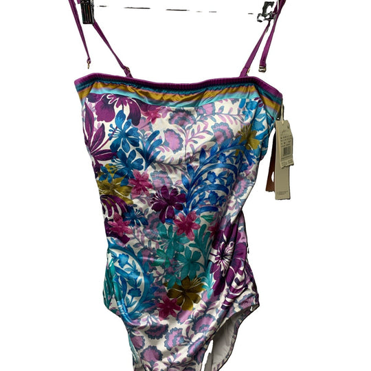 Gottex Women's Gottex Floral Vibrant Multi Color Bandeau One-piece Swimsuit 12