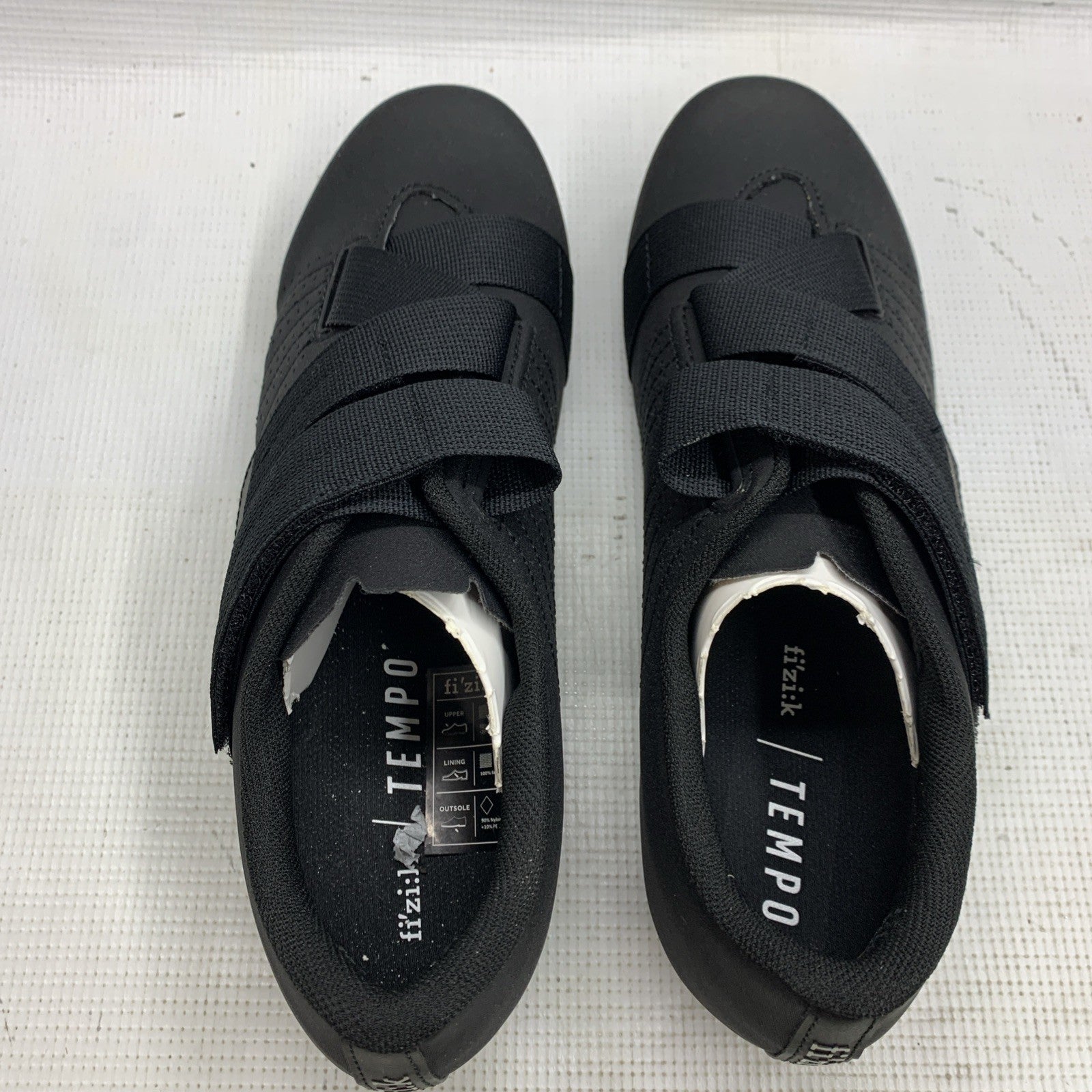 Fi'zi:k Tempo R5 Powerstrap Cycling Shoe Black Size 9.5 Hook & Loop Lightweight