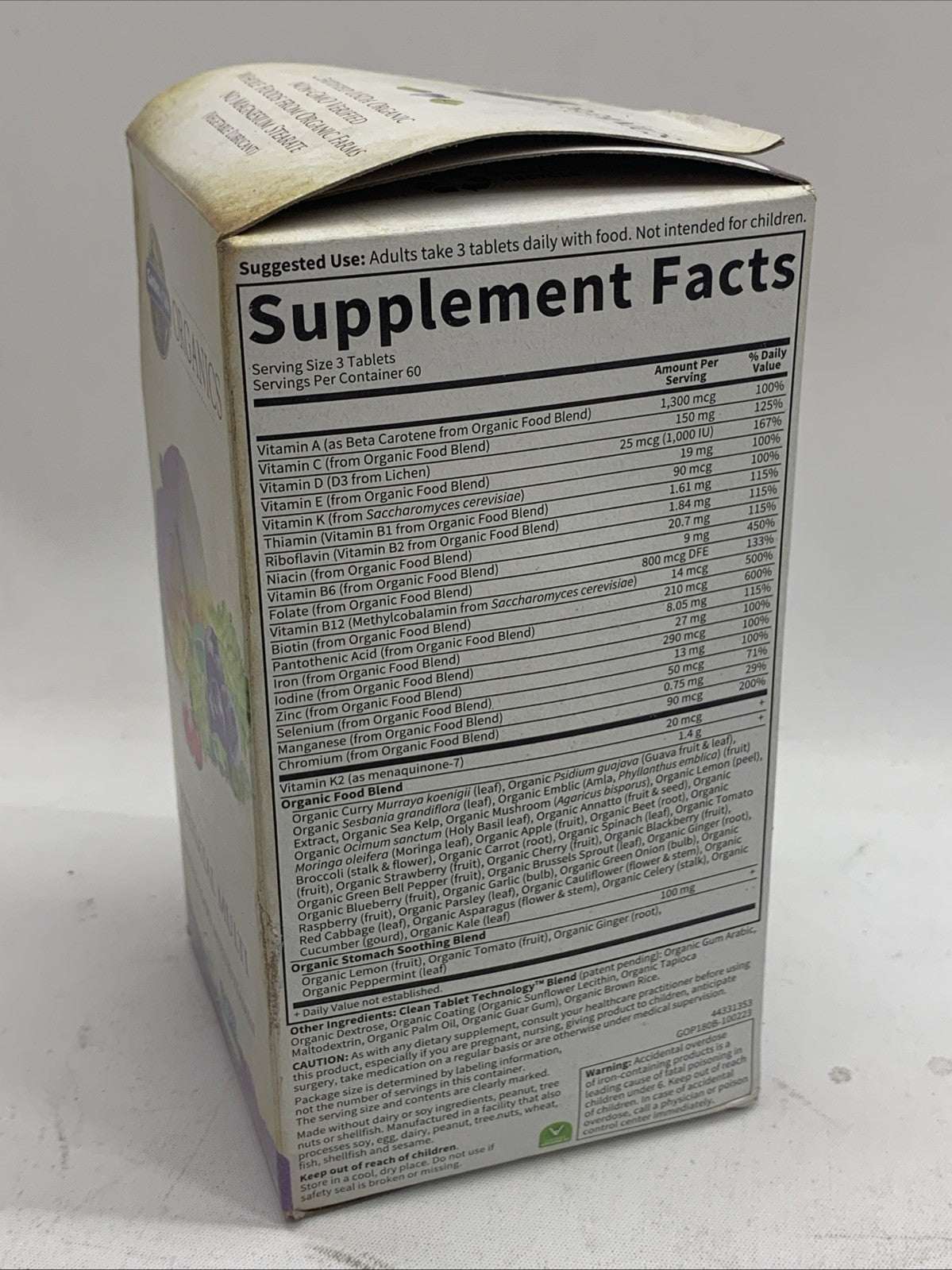 Organics, Prenatal Multi Whole Food Supplement Multivitamin 180 Vegan Tablets