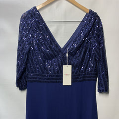 Ever-Pretty Women Elegant V-Neck Long Sleeve Sequin Party Cocktail Dress Size 16