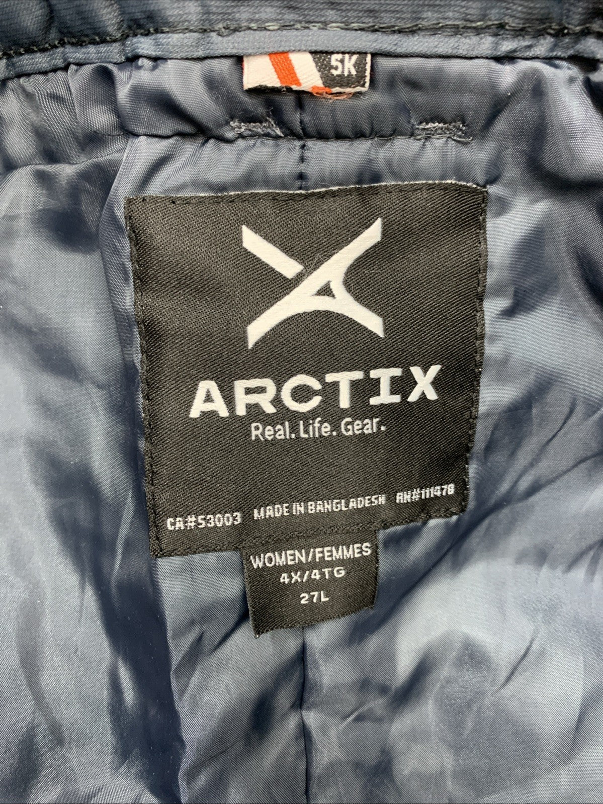 Arctix Women's Insulated Snow Pants Size 4X(28W-30W) Steel 18427X-09-4X w/Pocket