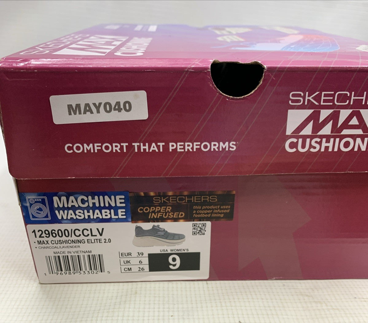 Skechers Max Cushioning Elite 2.0 Sneaker Women Size 9 Gray Copper Infused Shoes