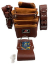 AP-LEATHER PRO-19 100% Genuine Full Grain Leather Tool Belt/Pouch/suspenders