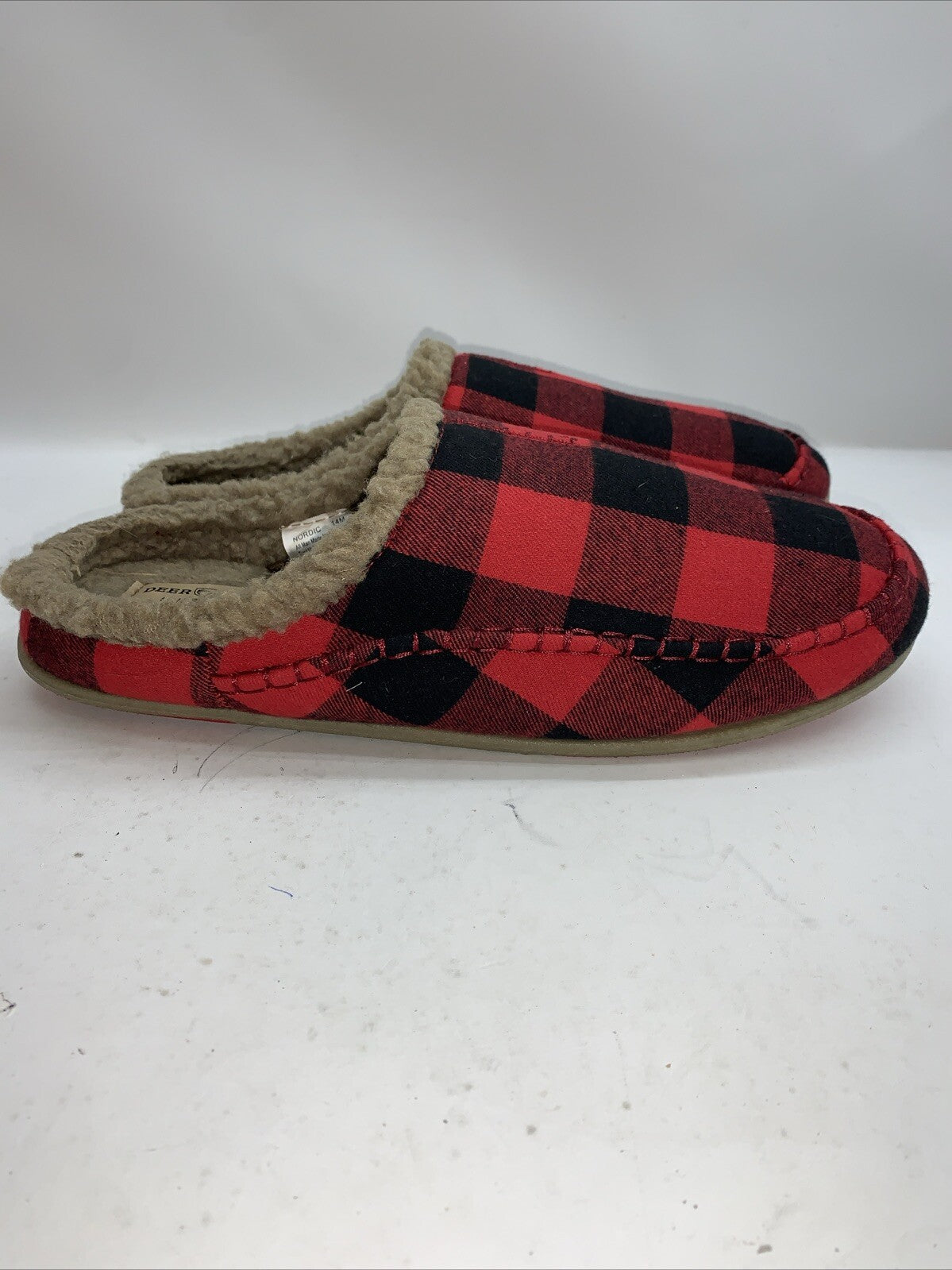 Slippers Deer Stags Slipperooz Nordic Scuff Slipper Slip-on Round toe Red Sz 14