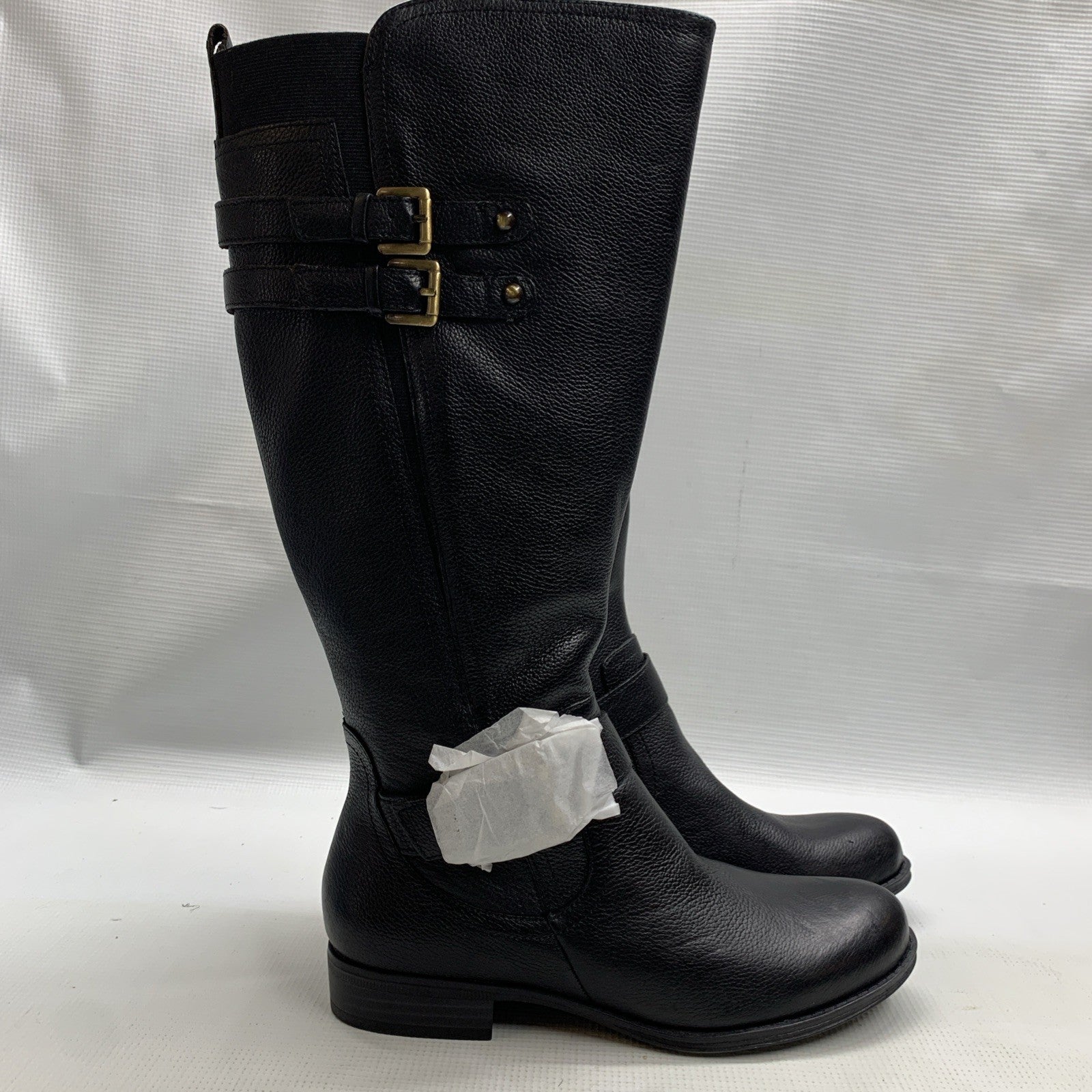 Naturalizer Jessie Women Shoes Wide Calf Riding Boot Black Size 7.5M F8467L1002