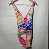 Becca Womens Positano One Piece Swimsuit With Plunge Neck, Reversible Size Large