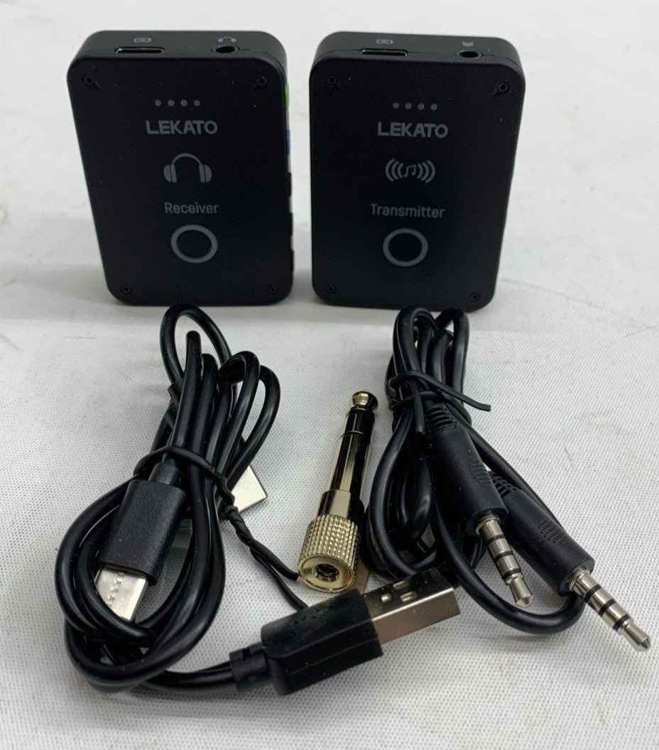 LEKATO Wireless in Ear Monitor System MS-2, Upgraded 2.4G Stereo IEM Black