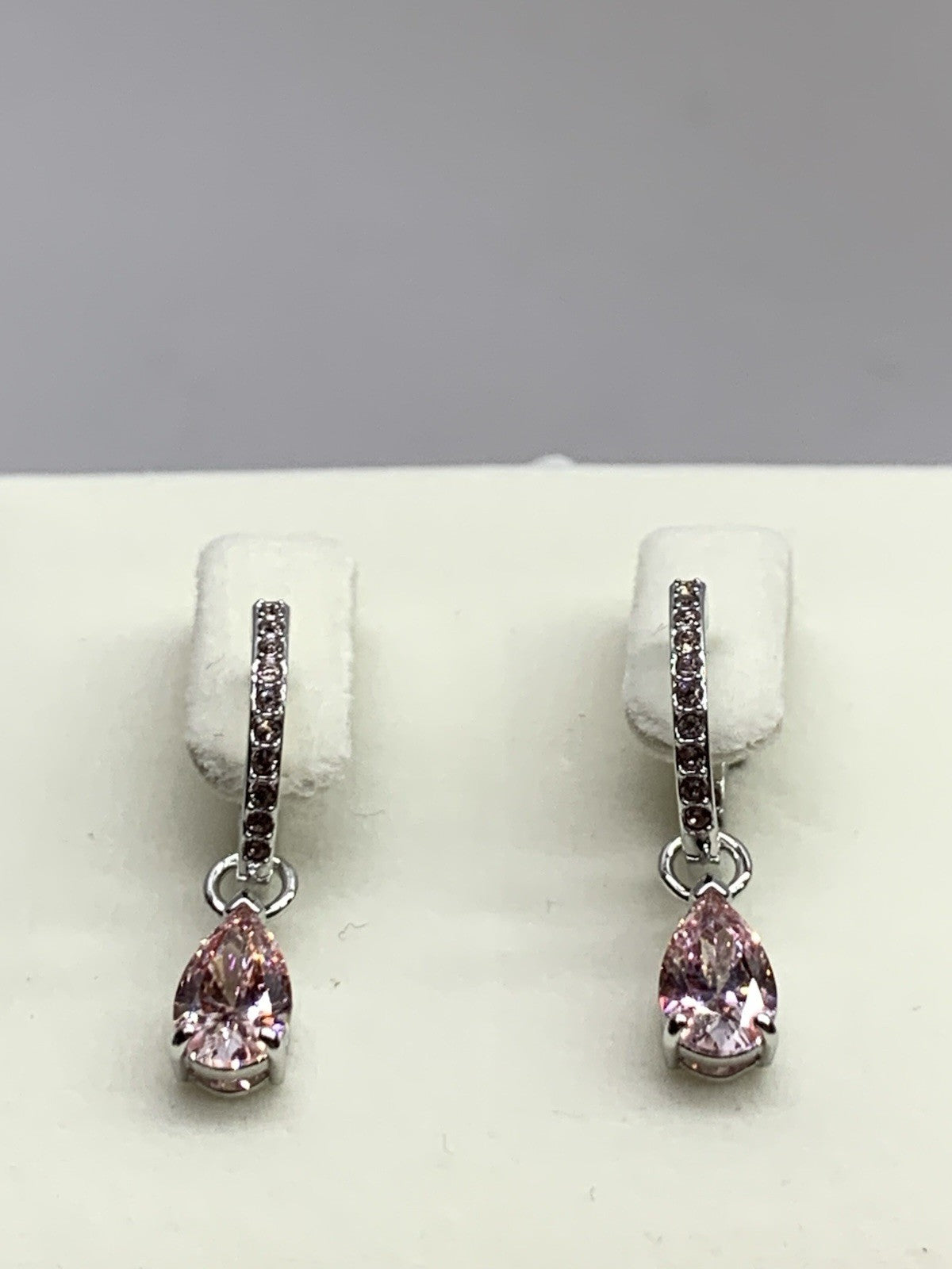 Swarovski Women's Stilla Attract Drop Earrings Pear Cut 5723566 Rose Jewelry