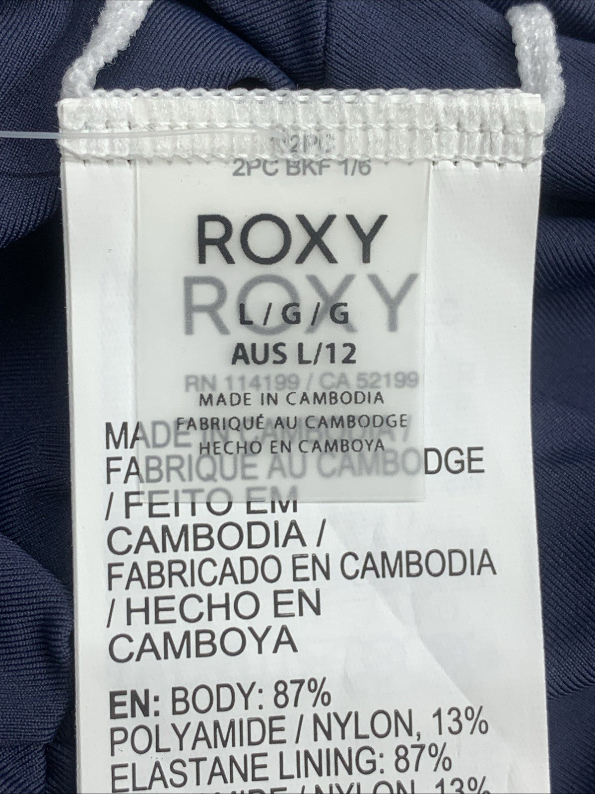 Roxy Juniors Mood Indigo Beach Classics Bikini Bottom Dark Blue Size L Underwear