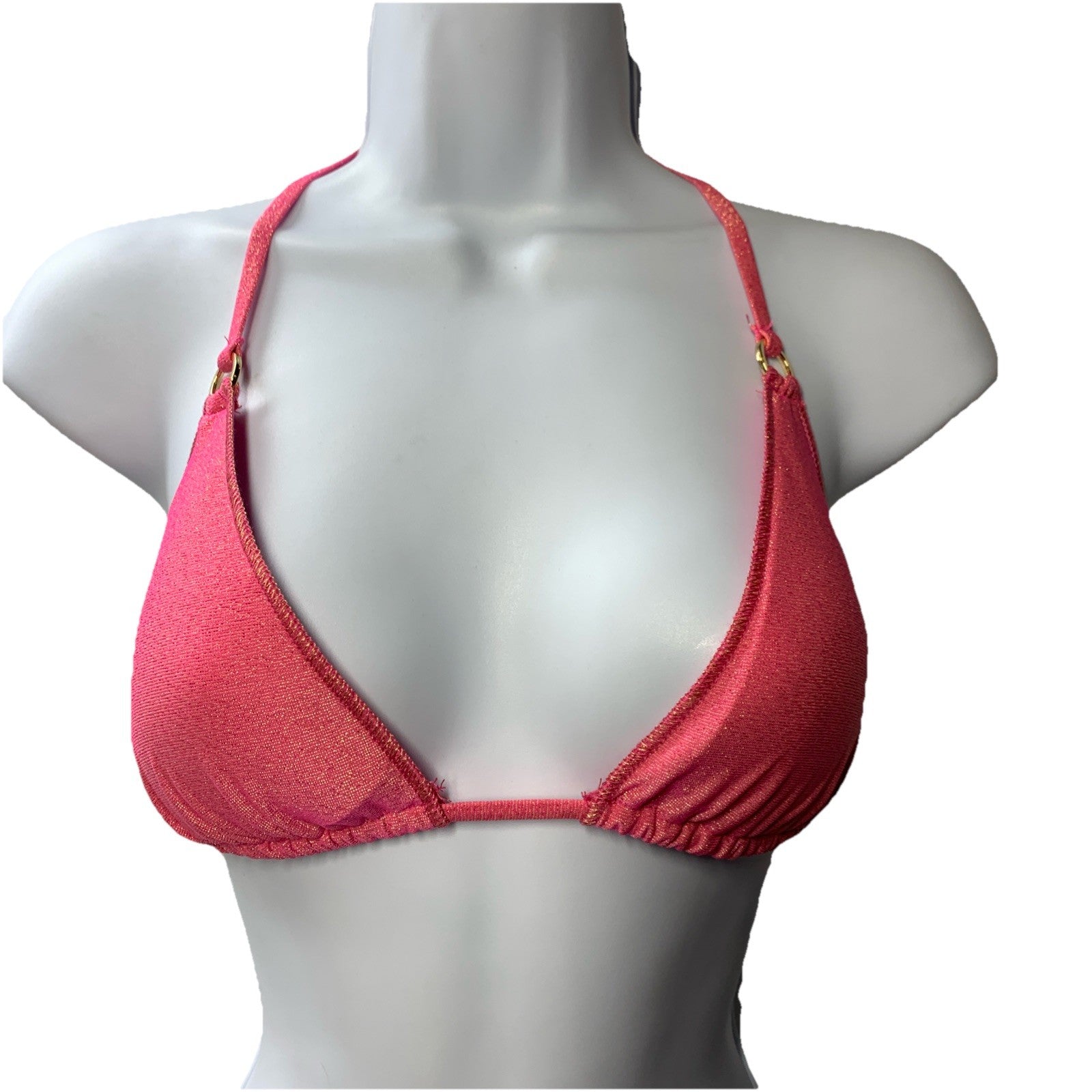 BECCA® by Rebecca Virtue Cheryl Glimmer Triangle Bikini Top Women's Size M Pink