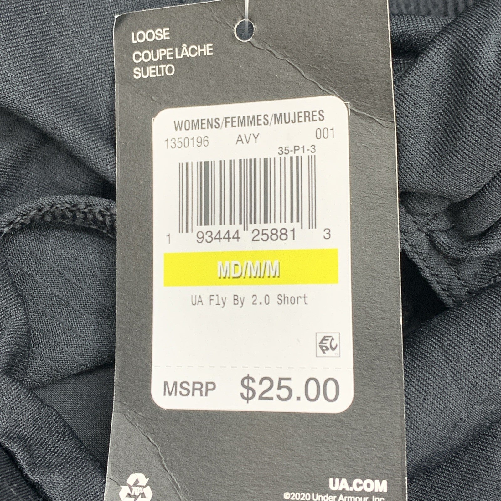 Under Armour Womens Fly by 2.0 Running Shorts Size M Black Loose 1350196 Pull On