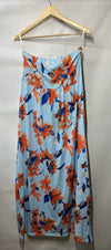 GRACE KARIN Women Strapless Casual Loose Ruched Long Maxi Dress Floral Size L