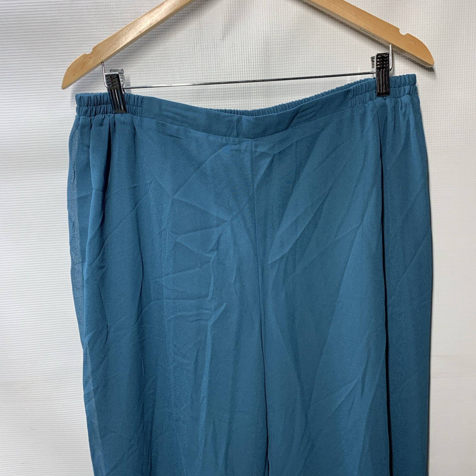 LE BOS Women's 27854 3 Piece Formal Elegant Suit Pant Set Size 16W Peacock Teal