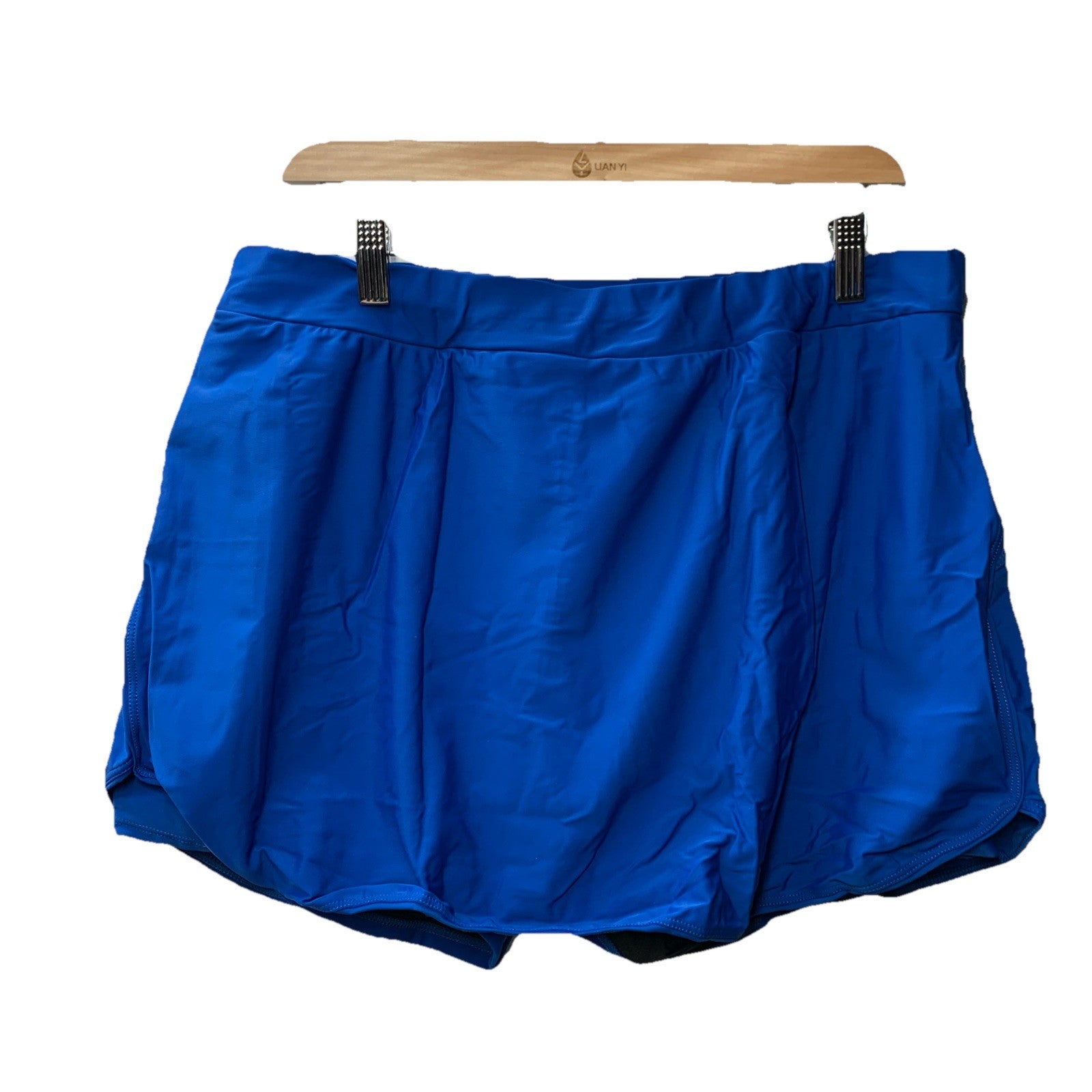 Hanna Nikole Womens Plus Size High Waisted Bathing Swim Suit Skirt Size 18W Blue