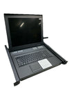 LCD KVM Switch VGA, 17'' LCD Monitor Rack Mount KVM Console 8 Port for 1U 19'...