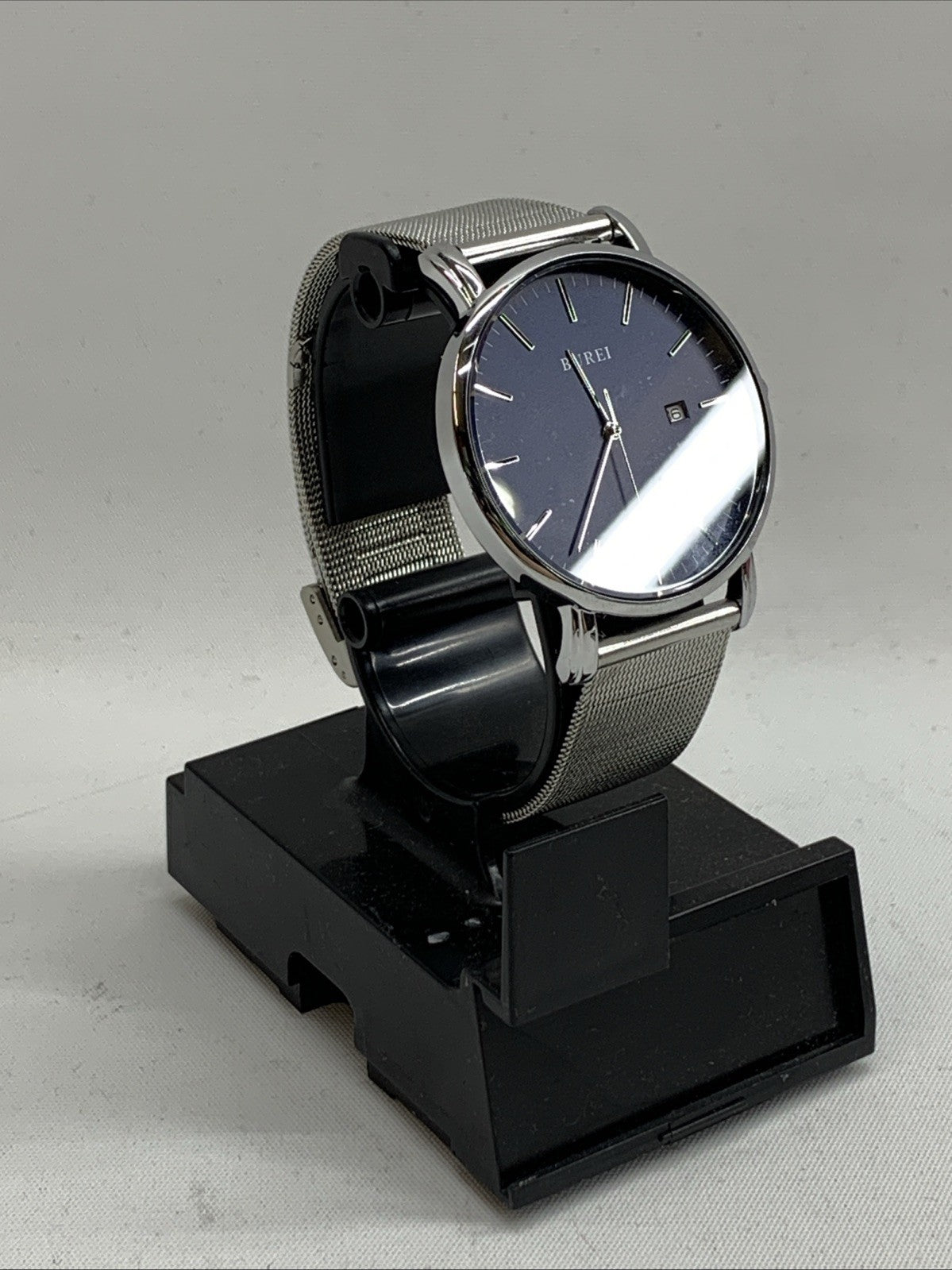 BUREI Men's Wrist Watches Minimalist Analog Quartz Watches for Men with Mesh Ban