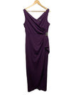 S.L. Fashions Women's Slimming Long Ruched Dress Sleeveless with Ruffle Size 10