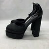 Vivianly Women's Platform Ankle Strap Open Toe Chunky Block High Heels Black 9