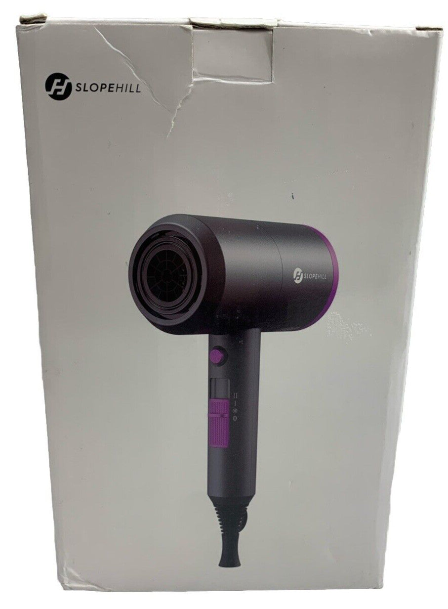 Slopehill Professional Ionic Hair Blow Dryer 1800W Purple Gray for Home Salon
