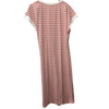 Pink and white striped tie-front sleeveless dress for women, size 2XL, featuring a crew neck from The Family Flips.