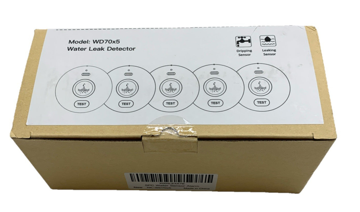 WD70x5 Water Leak Detectors With Dripping & Leaking Sensor Technology - 5 PACK