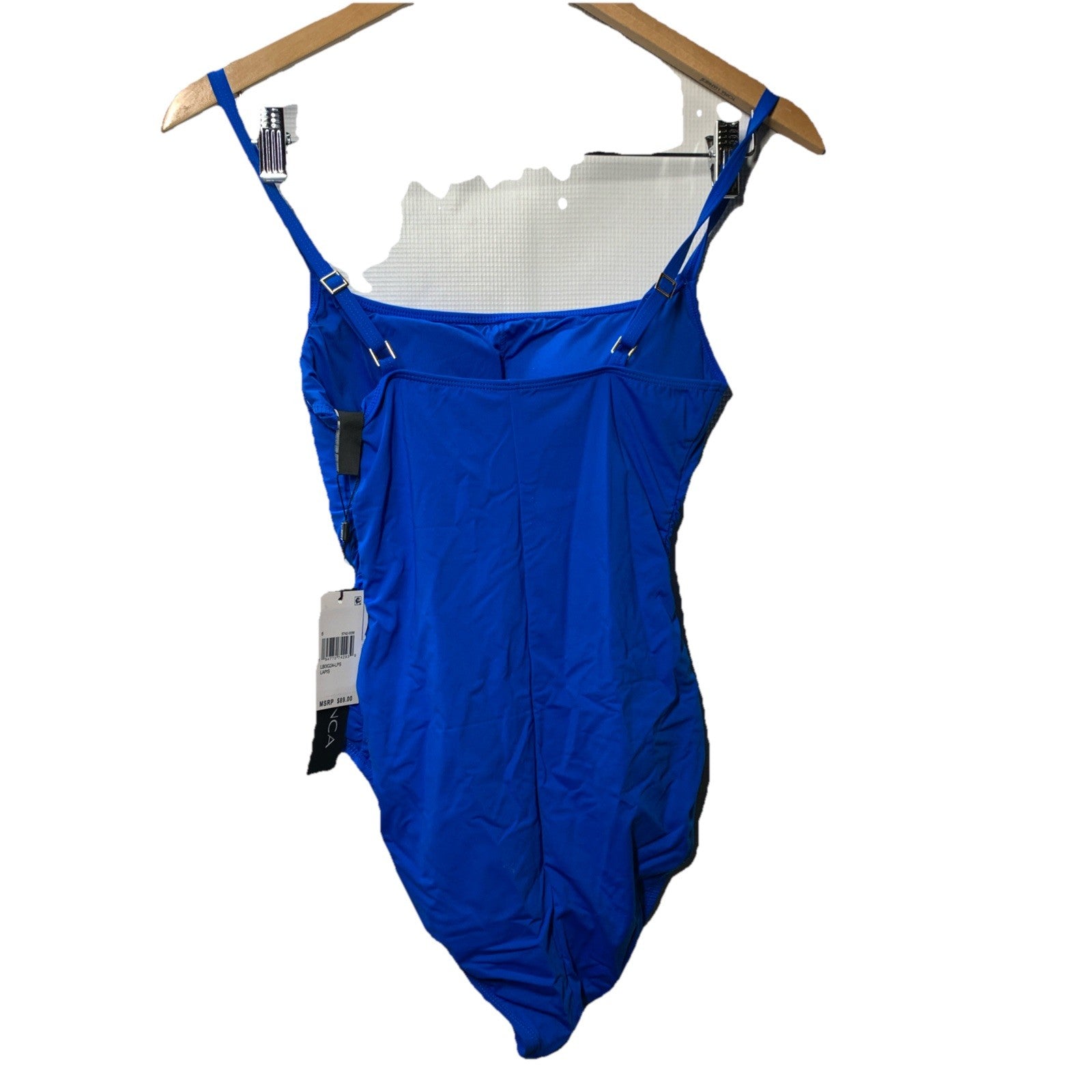 La Blanca One Piece Swimsuit Island Goddess Shirred Side Bathing Suit Size 8