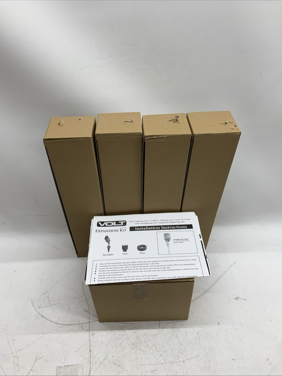 VOLT Landscape Lighting 4 Spotlight Solid Brass Expansion Kit CKIT-2-Bronze