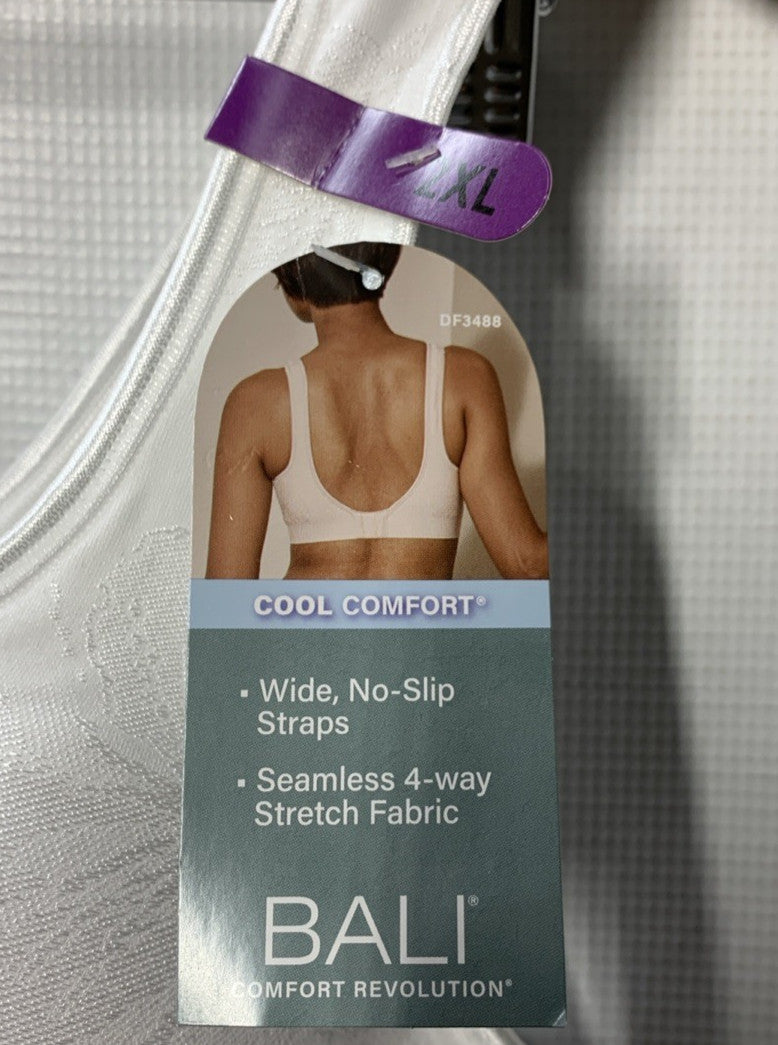 Bali Women's Comfort Revolution Wireless Bra 2XL Seamless 4-way No-slip Straps