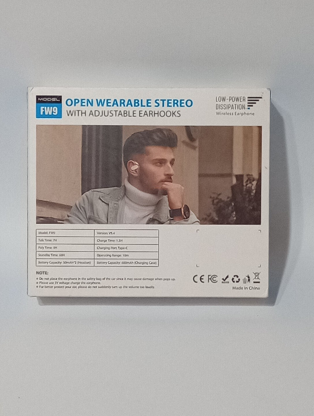 Open-ear Wearable Stereo Wireless Earphone With Adjustable Earhooks FW9 Orange