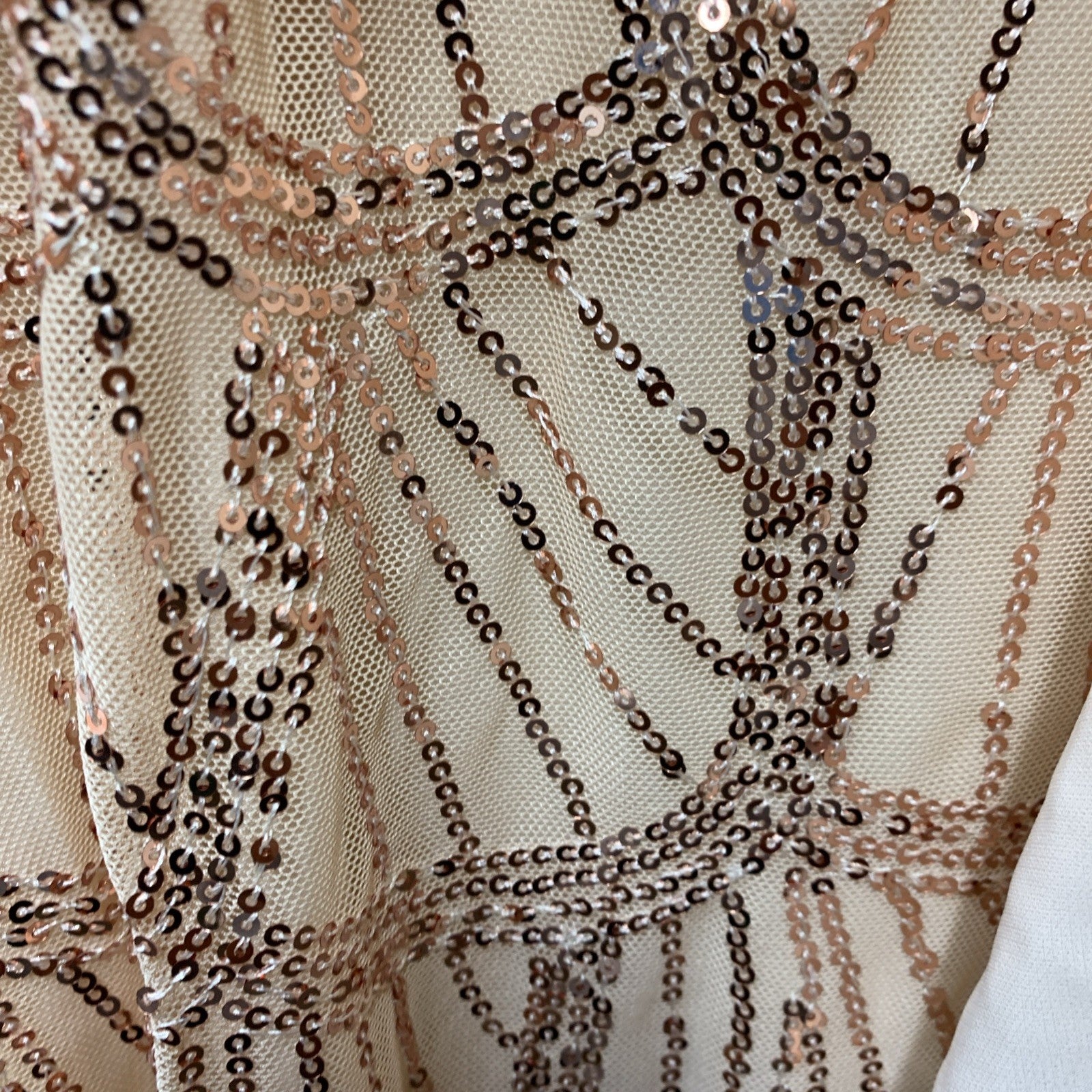Gold sequin mother of the bride dress by Grace Karin, formal size 18, elegant wedding and special occasion gown.