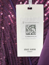 GRACE KARIN 2024 Women's Two Piece Sequin Dress with Jacket Size 12, Purple