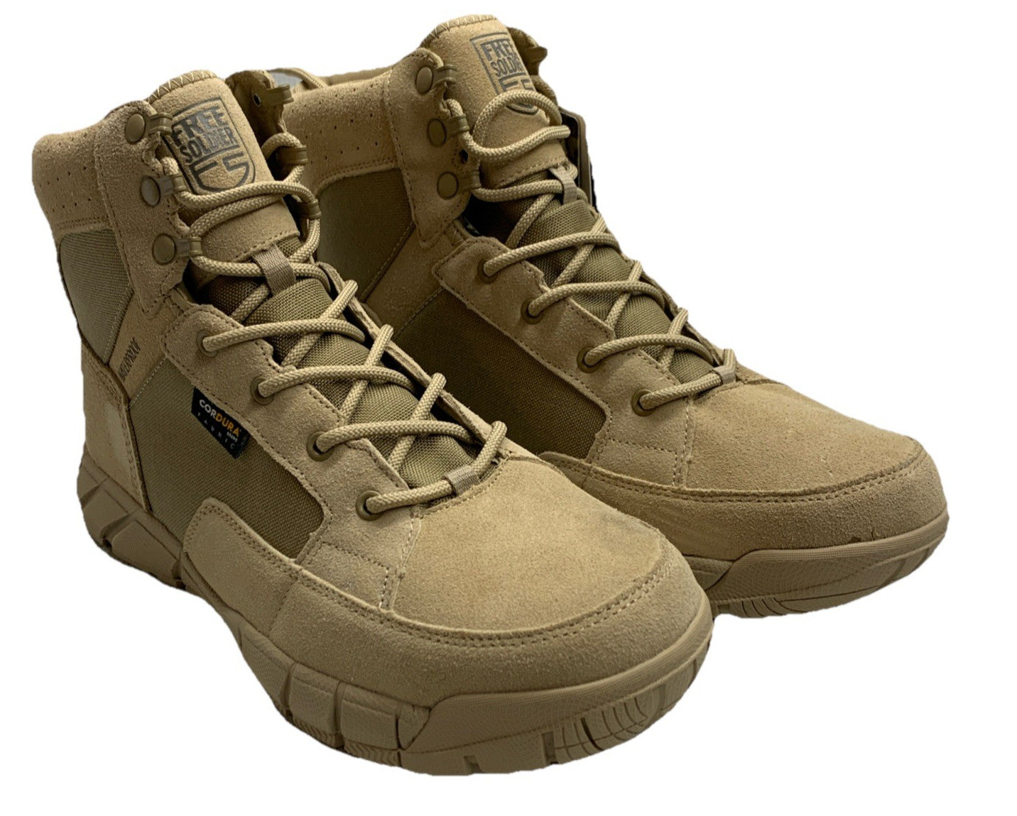 FREE SOLDIER Men's Tactical Military Combat Work Boots Tan Size 12 Waterproof
