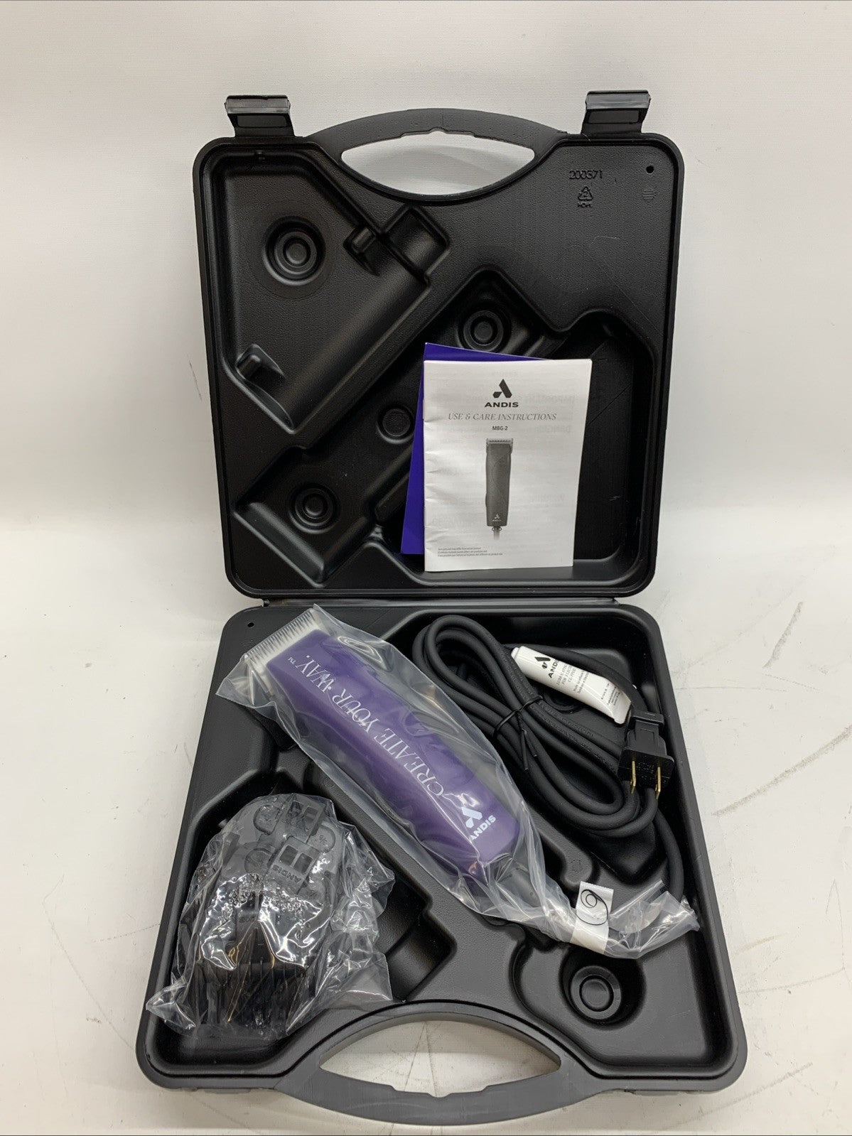 Andis EasyClip Professional Animal Pet Clipper Kit MBG-2 Detachable Blade Purple