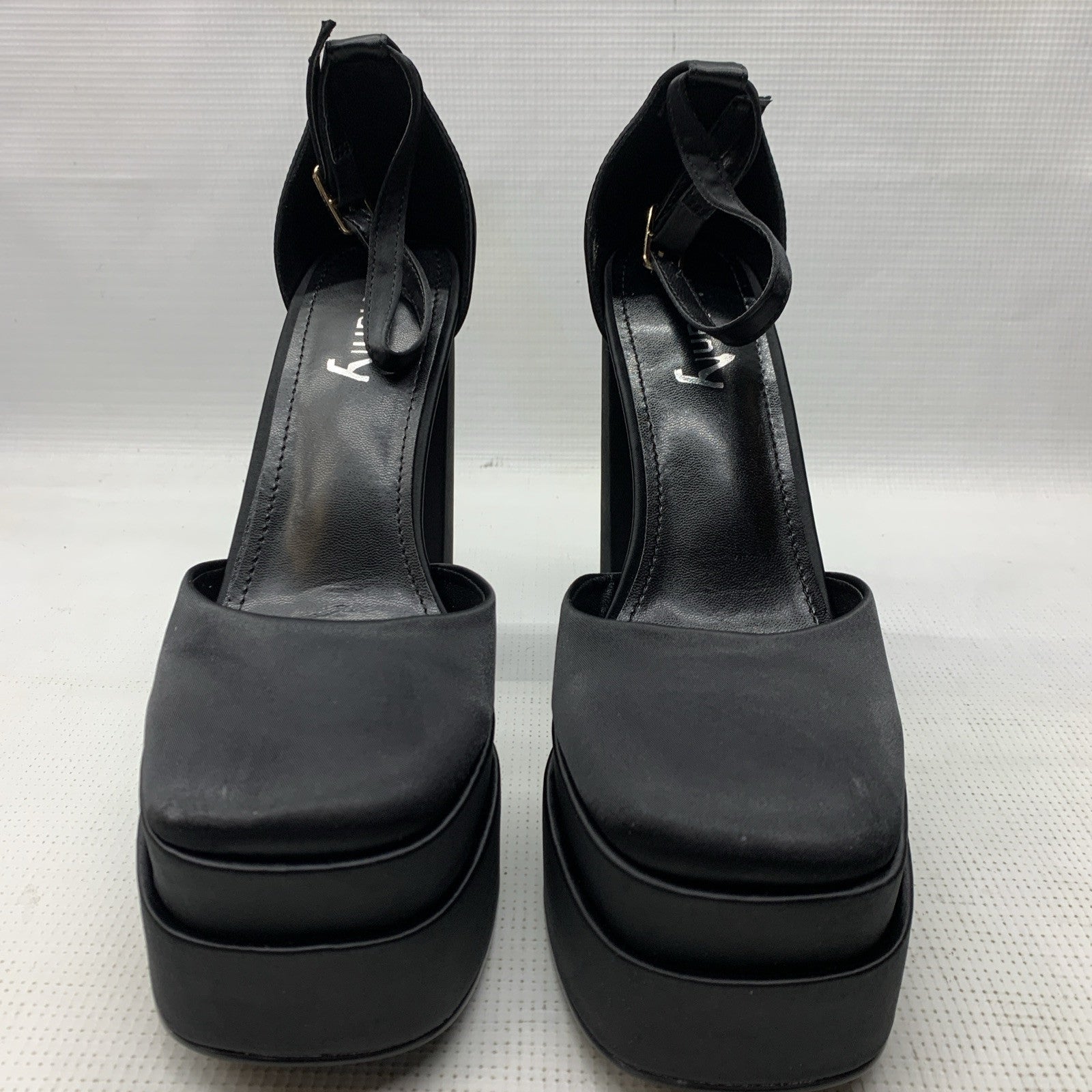 Vivianly Womens Platform Ankle Strap Sandals Chunky Block High Heels Black Sz 8