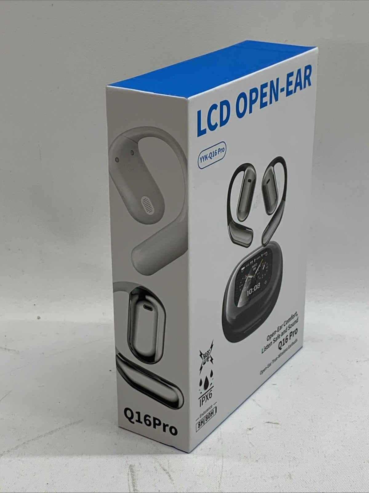 YYK-Q1 Q16 Pro LCD Open Ear Earbuds True Wireless LCD Open Earphones Lightweight