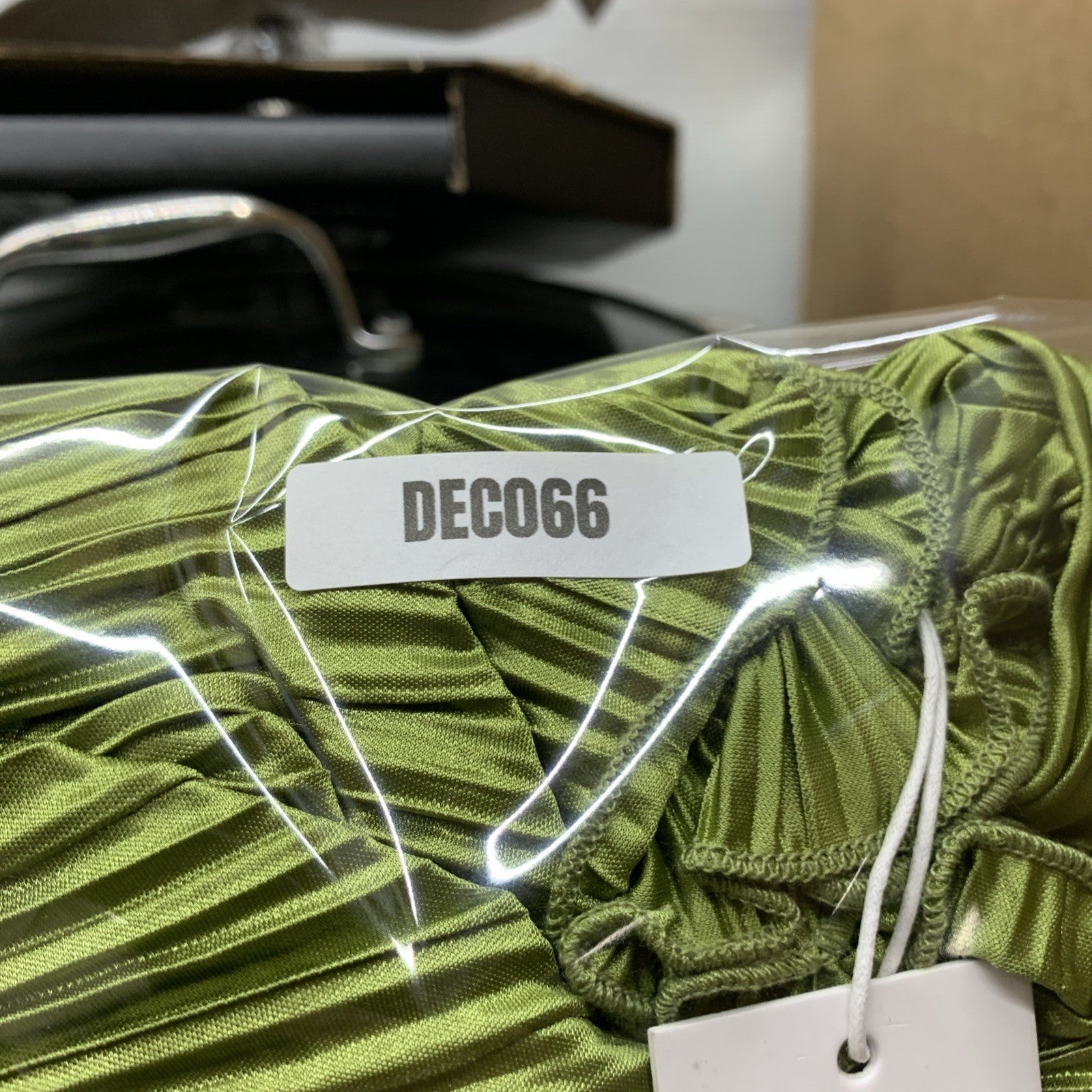 Petal and Pup TF9166-2-PPX Women's Melody Plisse Halter Maxi Dress Olive Size M