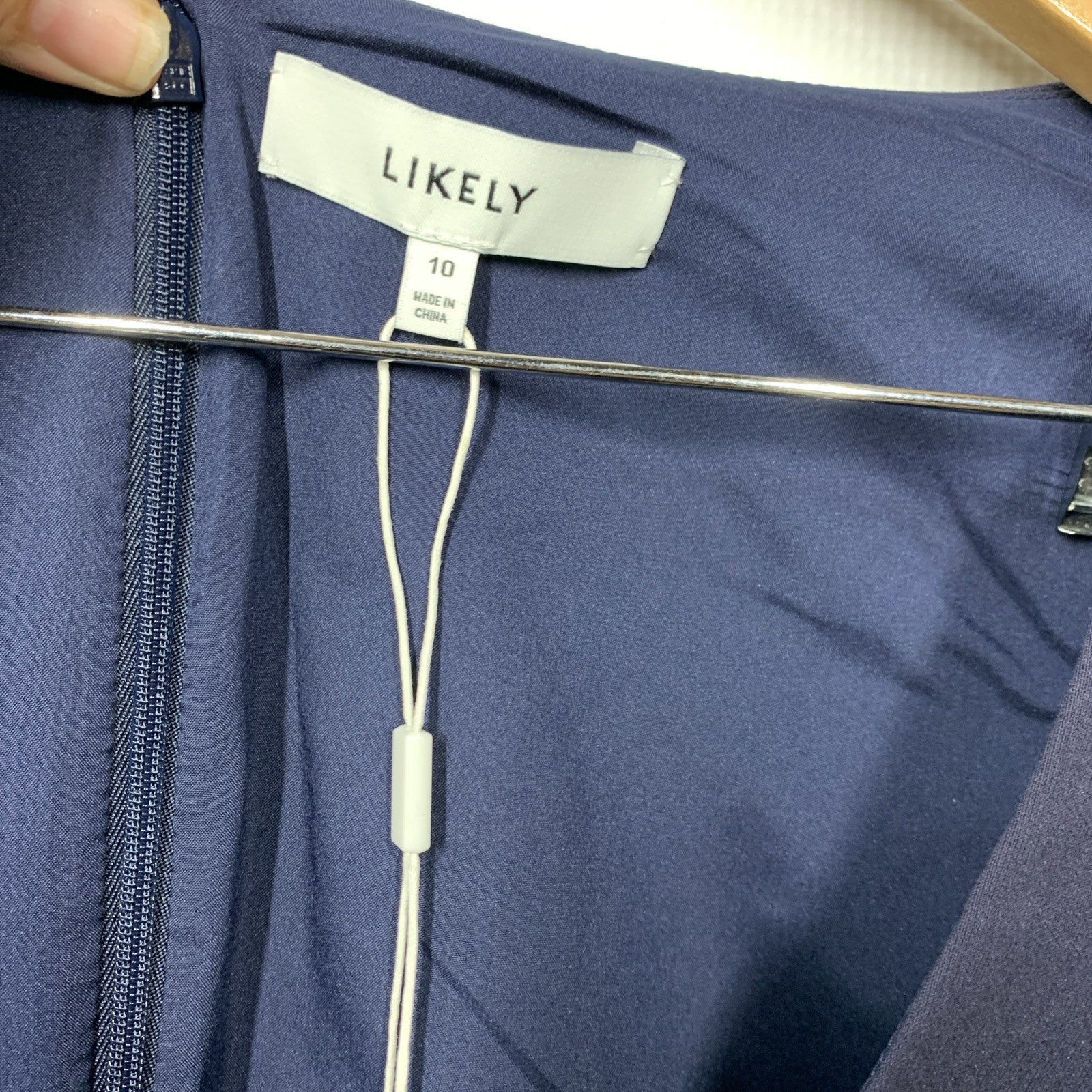 Likely Women's Ari Mini Dress Women's Navy Short Size 10 Back Zipper Navy Blue