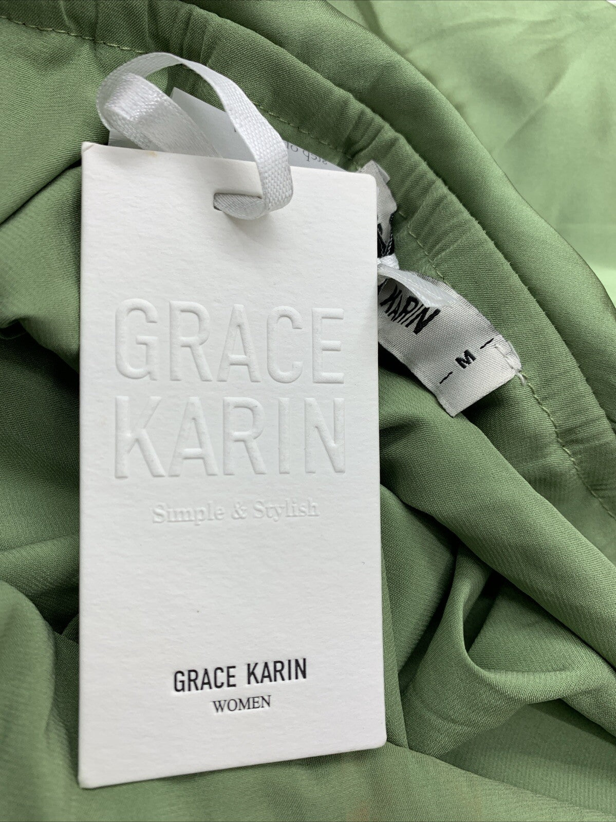 GRACE KARIN Off Shoulder Comfy Casual Long Sleeve Oblique Neck Tops - Size M